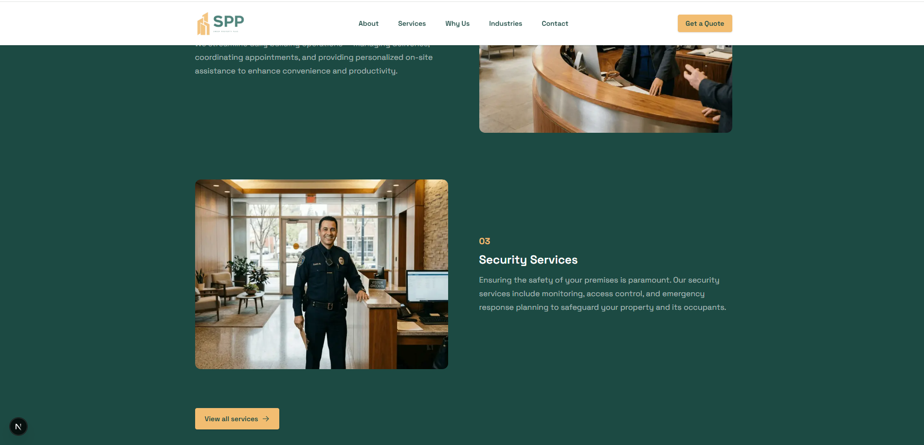 Screenshot of Sweep Property Plus website